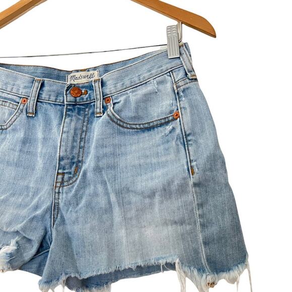 Madewell Womens Cut Off Denim Shorts Frayed Hem Blue Size 25 - Picture 4 of 10